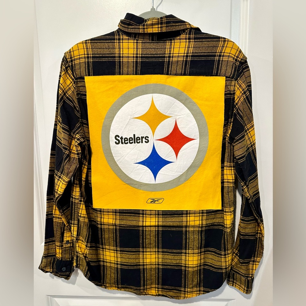 PITTSBURGH STEELERS NFL football upcycled flannel shirt M or pick size